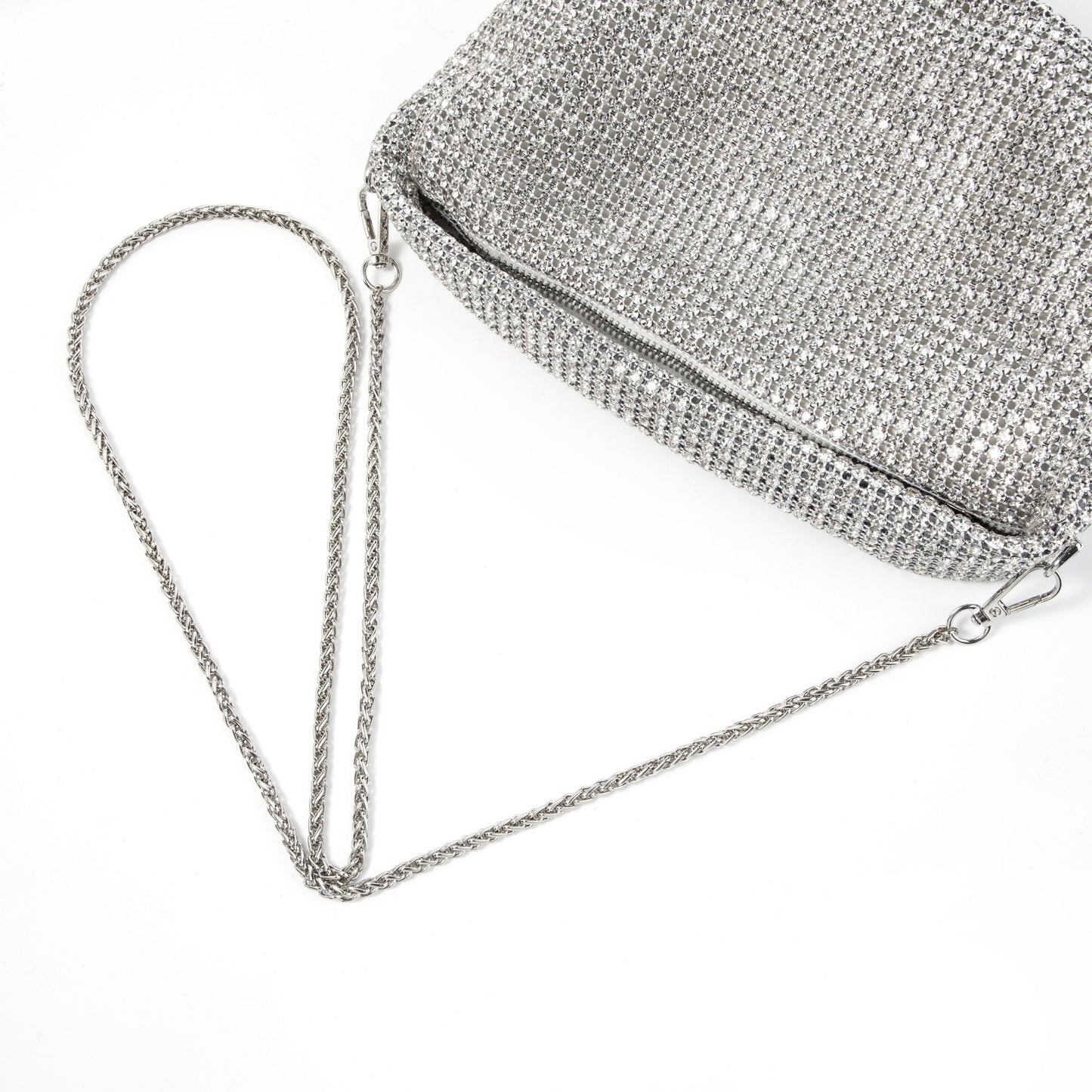 Rhinestone White Underarm Bag