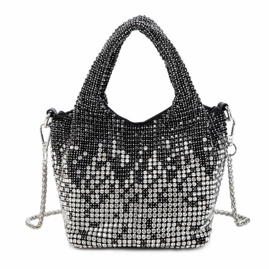 Rhinestone Gradient Black Tote