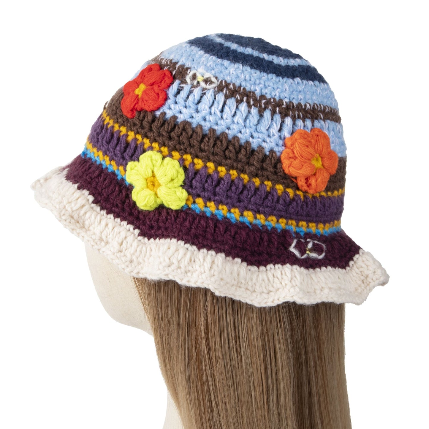 3-Flower Crochet Hat