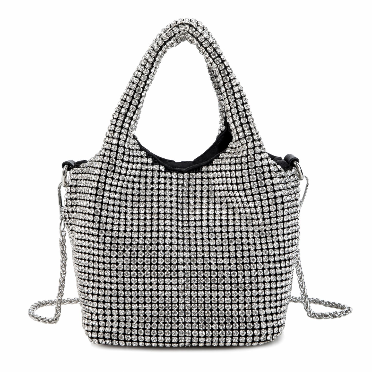 Rhinestone Gradient Silver Tote