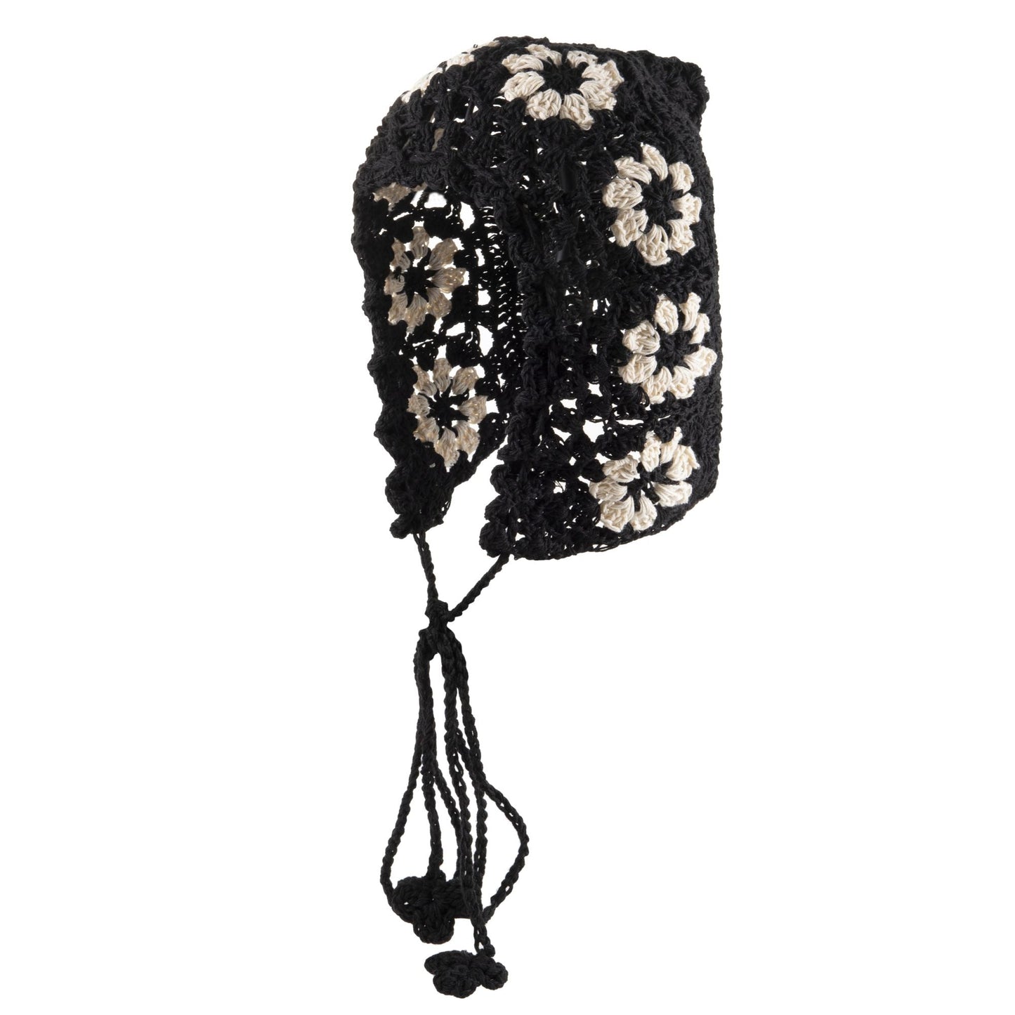 Black Floral Lace Headscarf