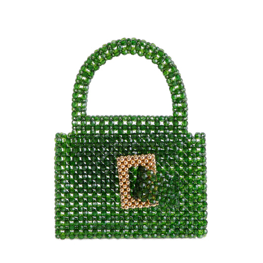 Gold Closure Green Clutch