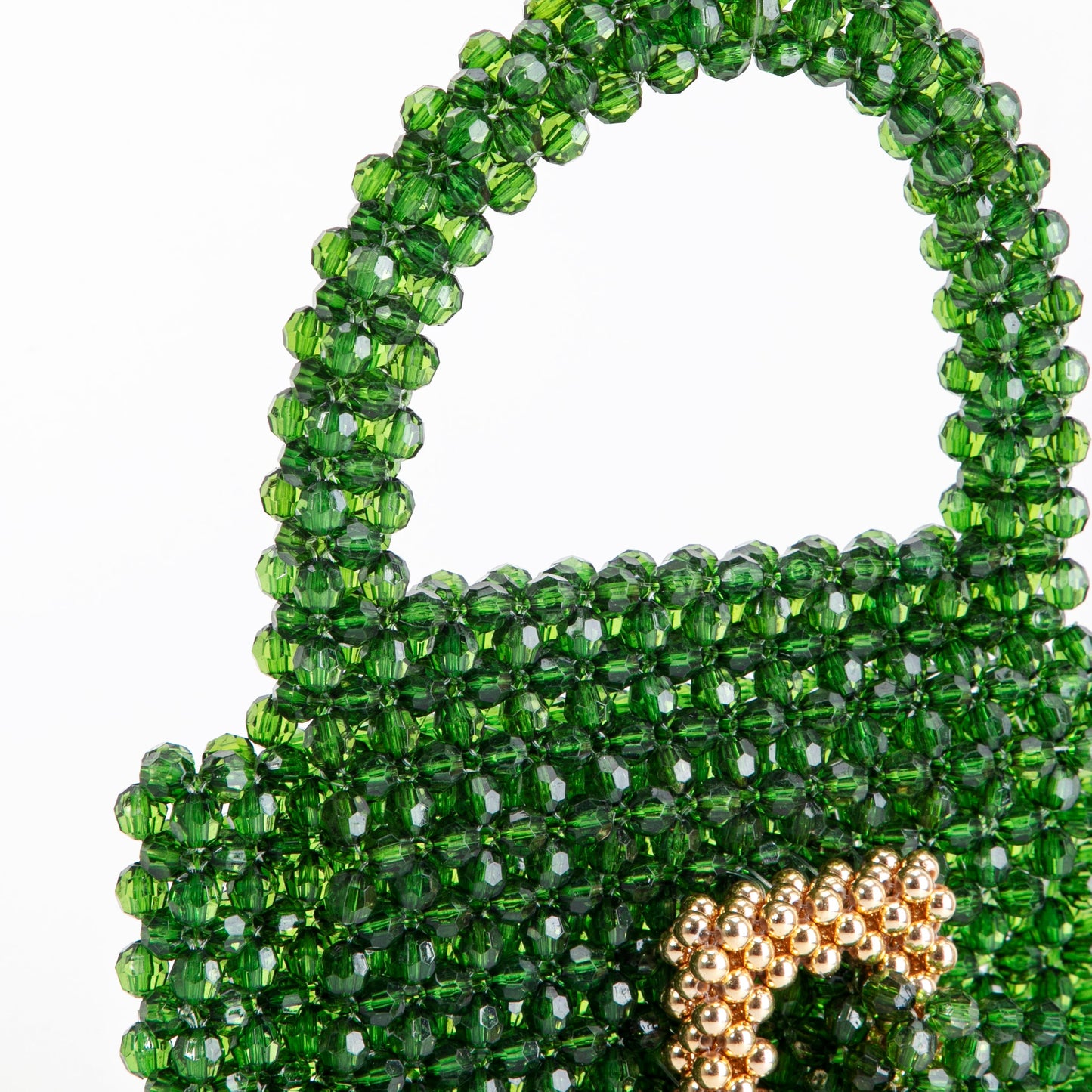 Gold Closure Green Clutch