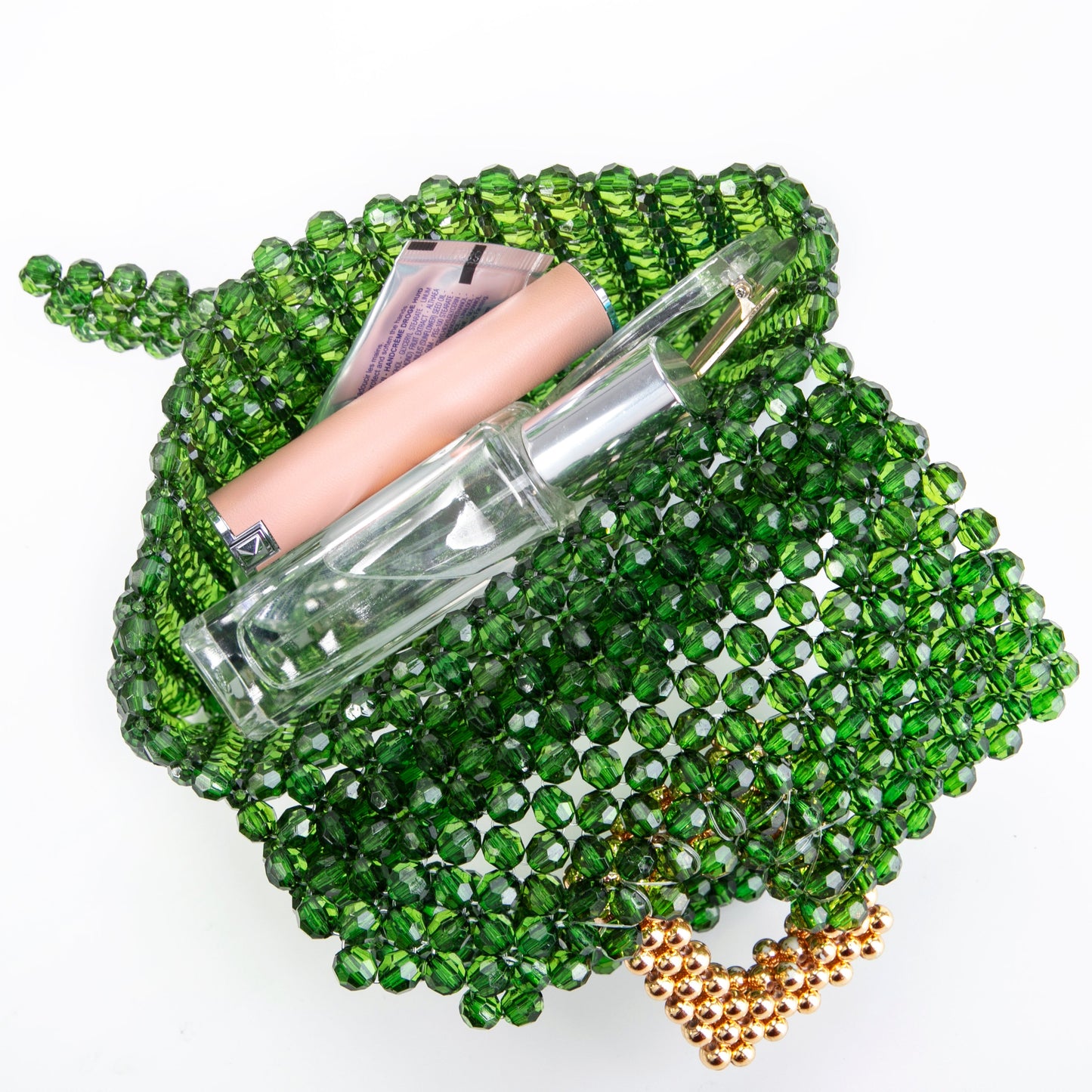 Gold Closure Green Clutch