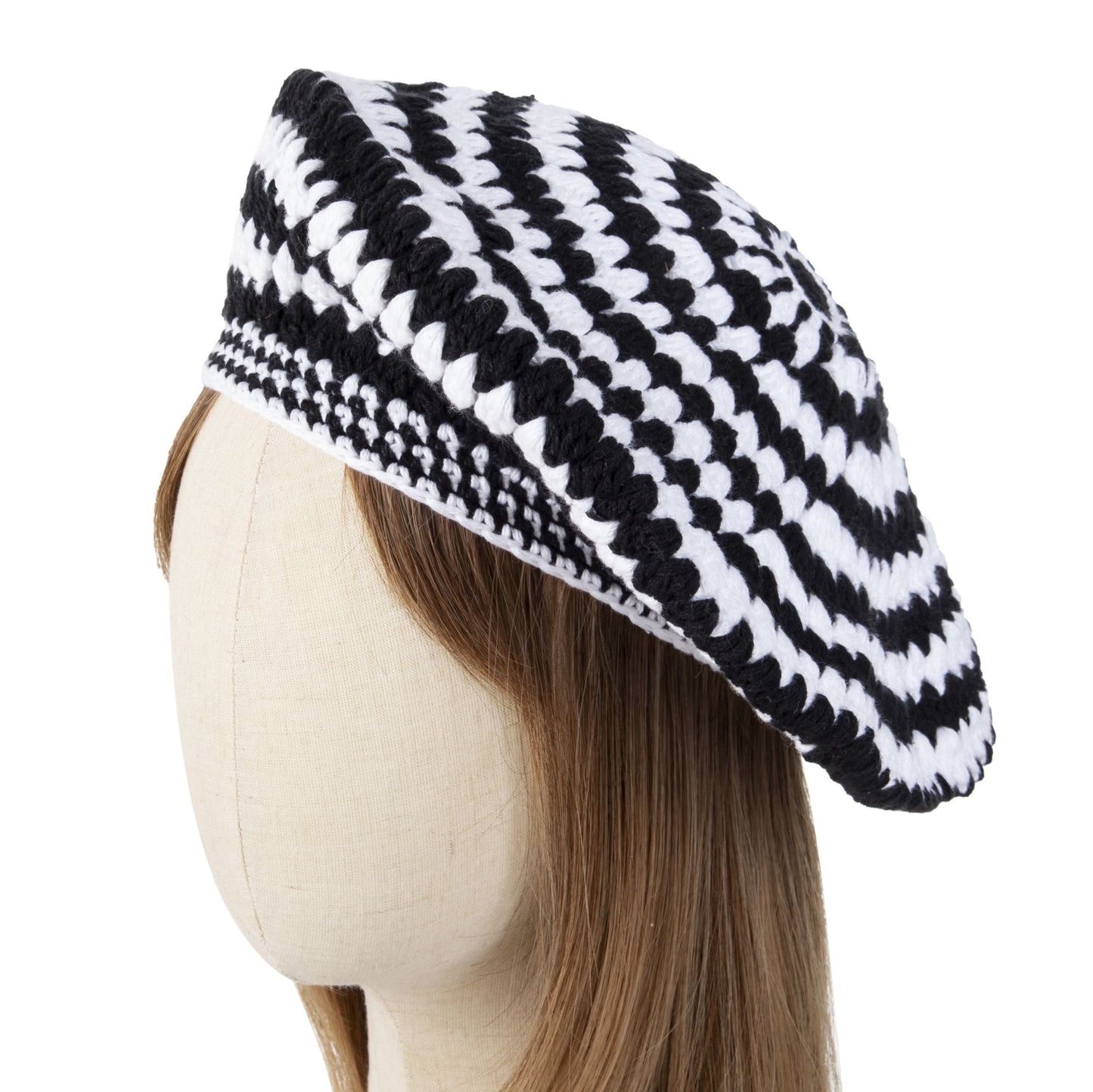 Black Striped Beret