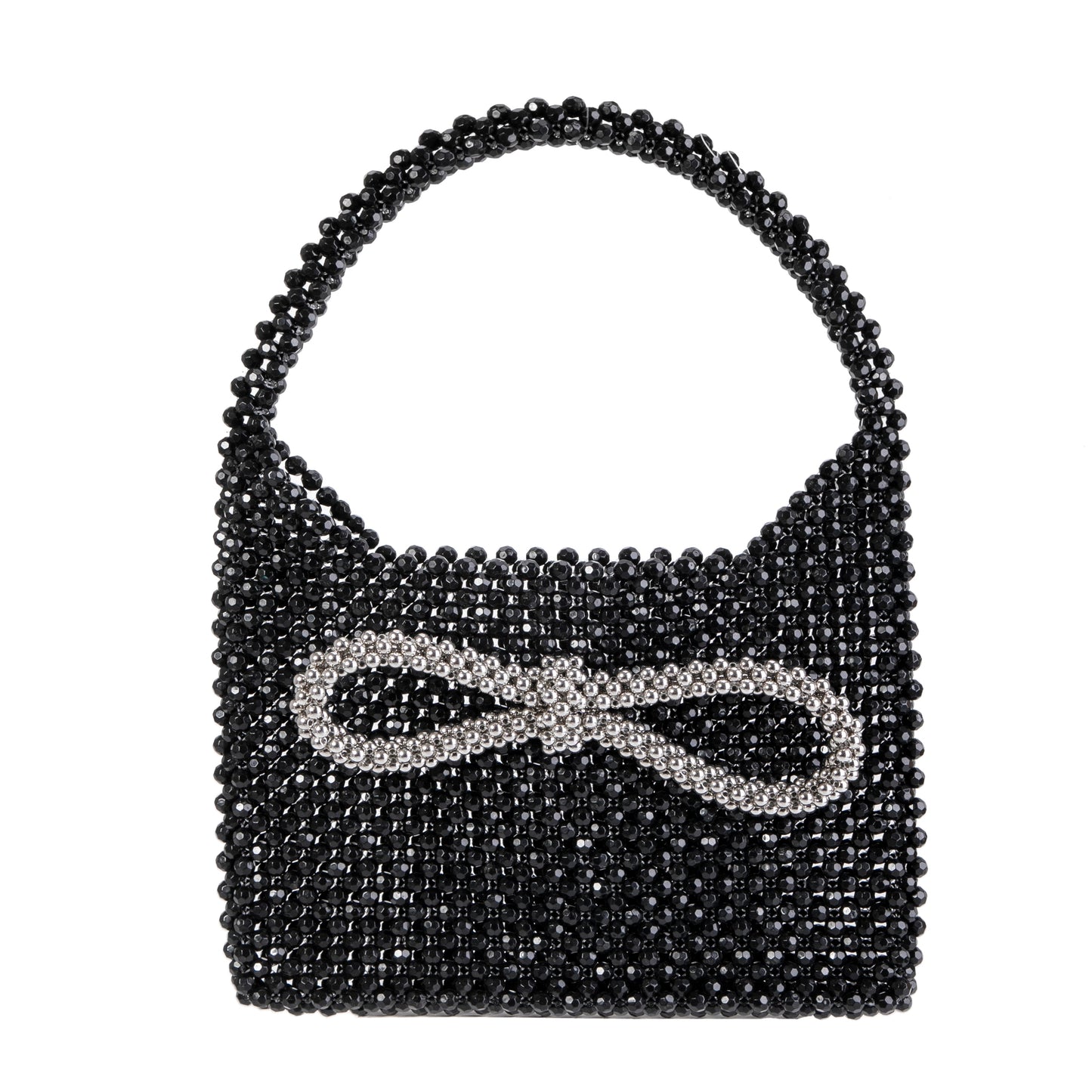 Silver Knot Black Handbag