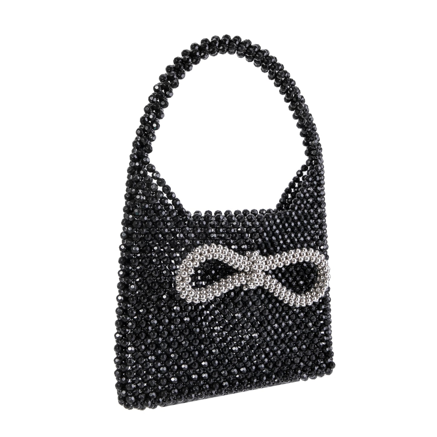 Silver Knot Black Handbag