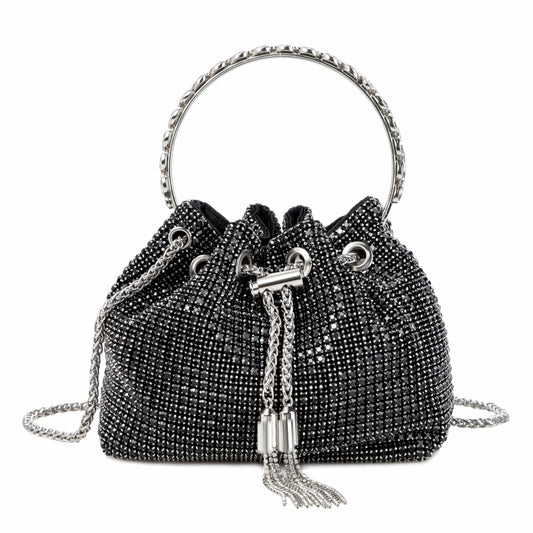 Rhinestone Tassel Black Bucket