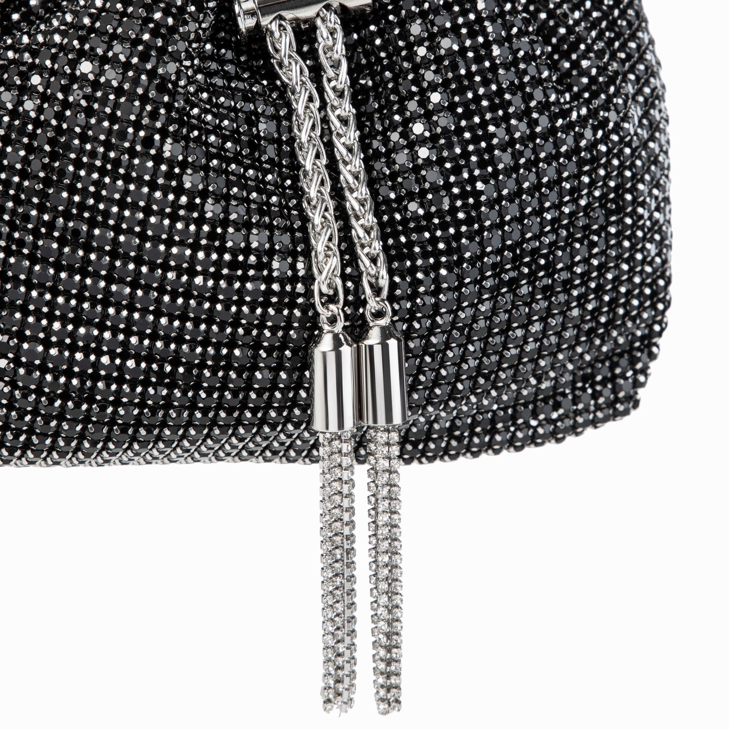 Rhinestone Tassel Black Bucket