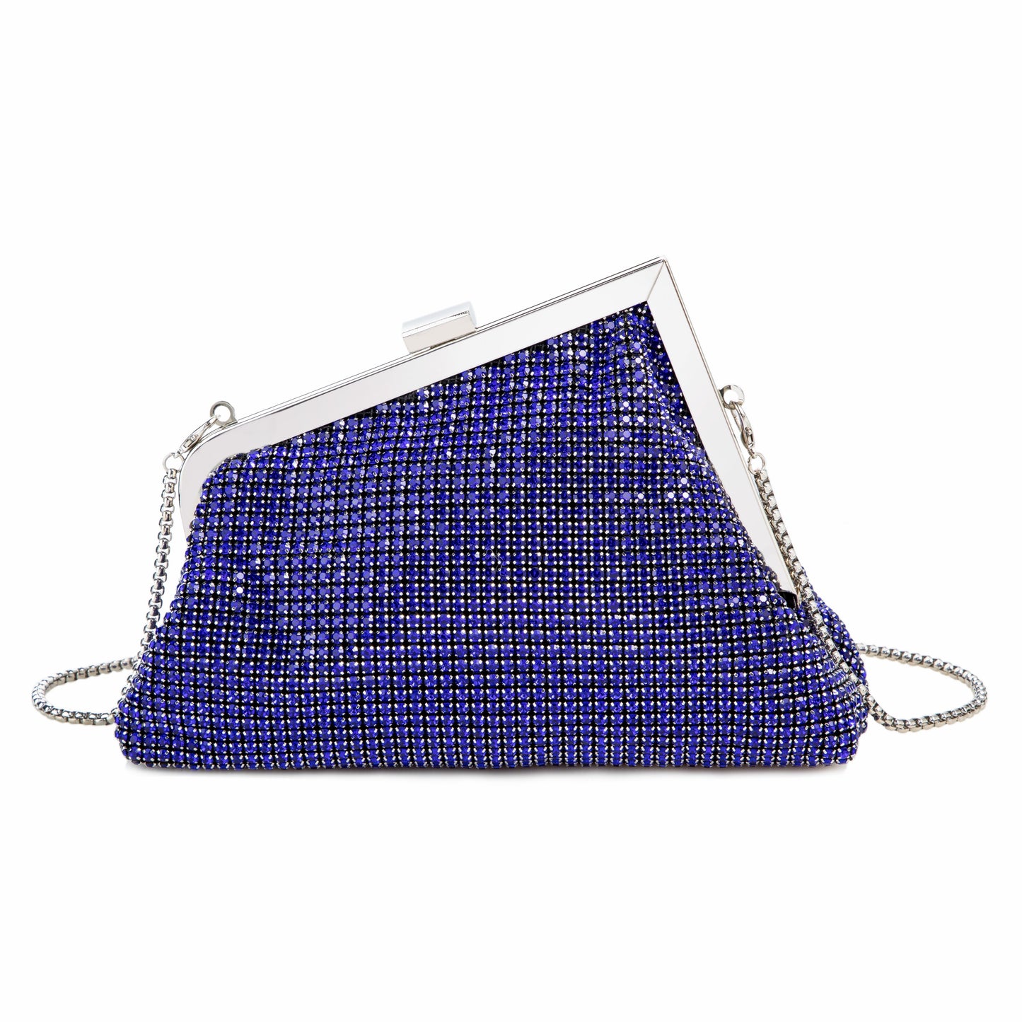 Rhinestone Angled Purple Clutch