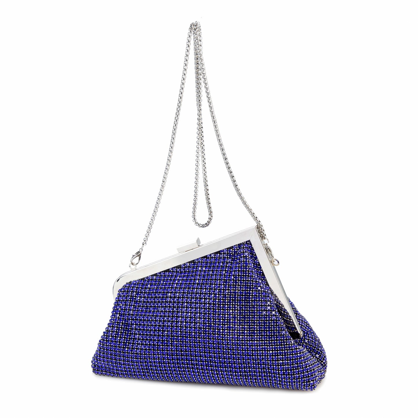 Rhinestone Angled Purple Clutch