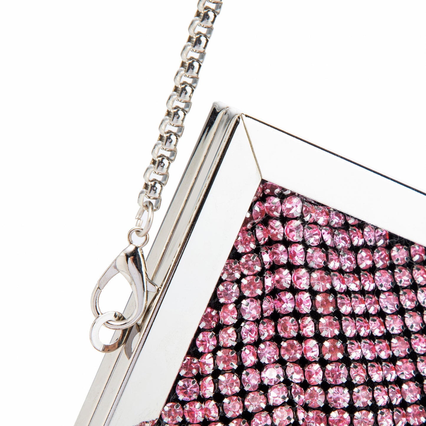 Rhinestone Angled Pink Clutch