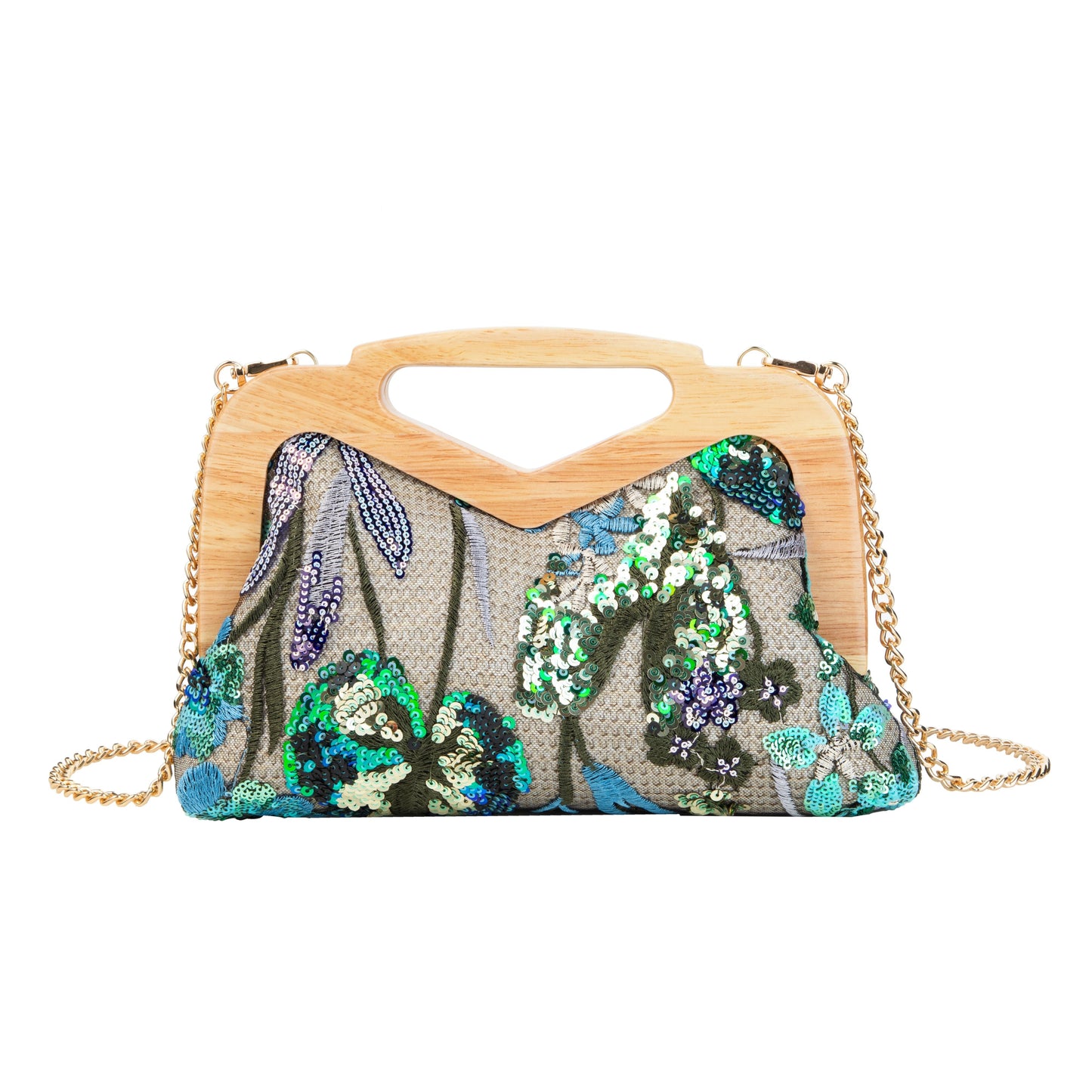 Sequin Embroidered Floral Handbag