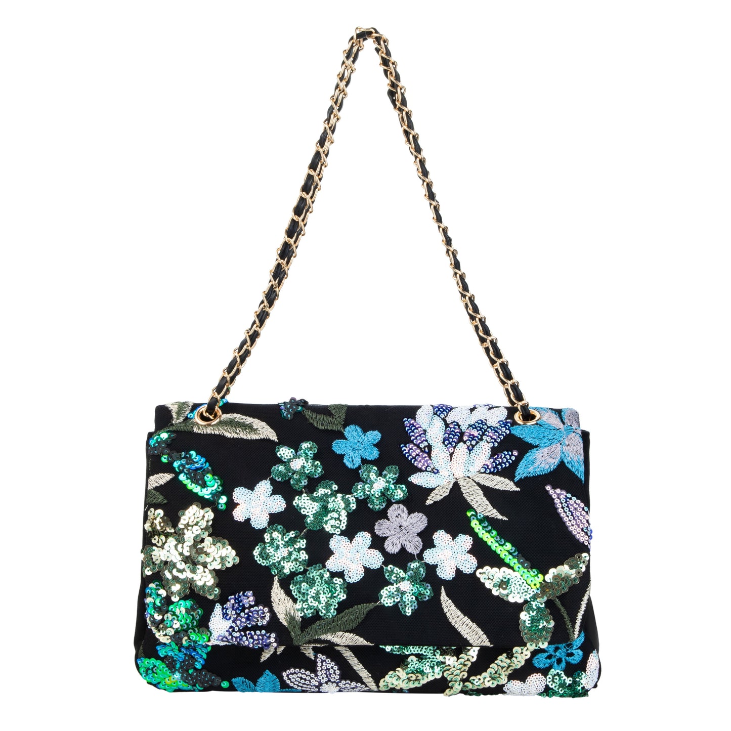 Sequin Floral Shoulder Bag