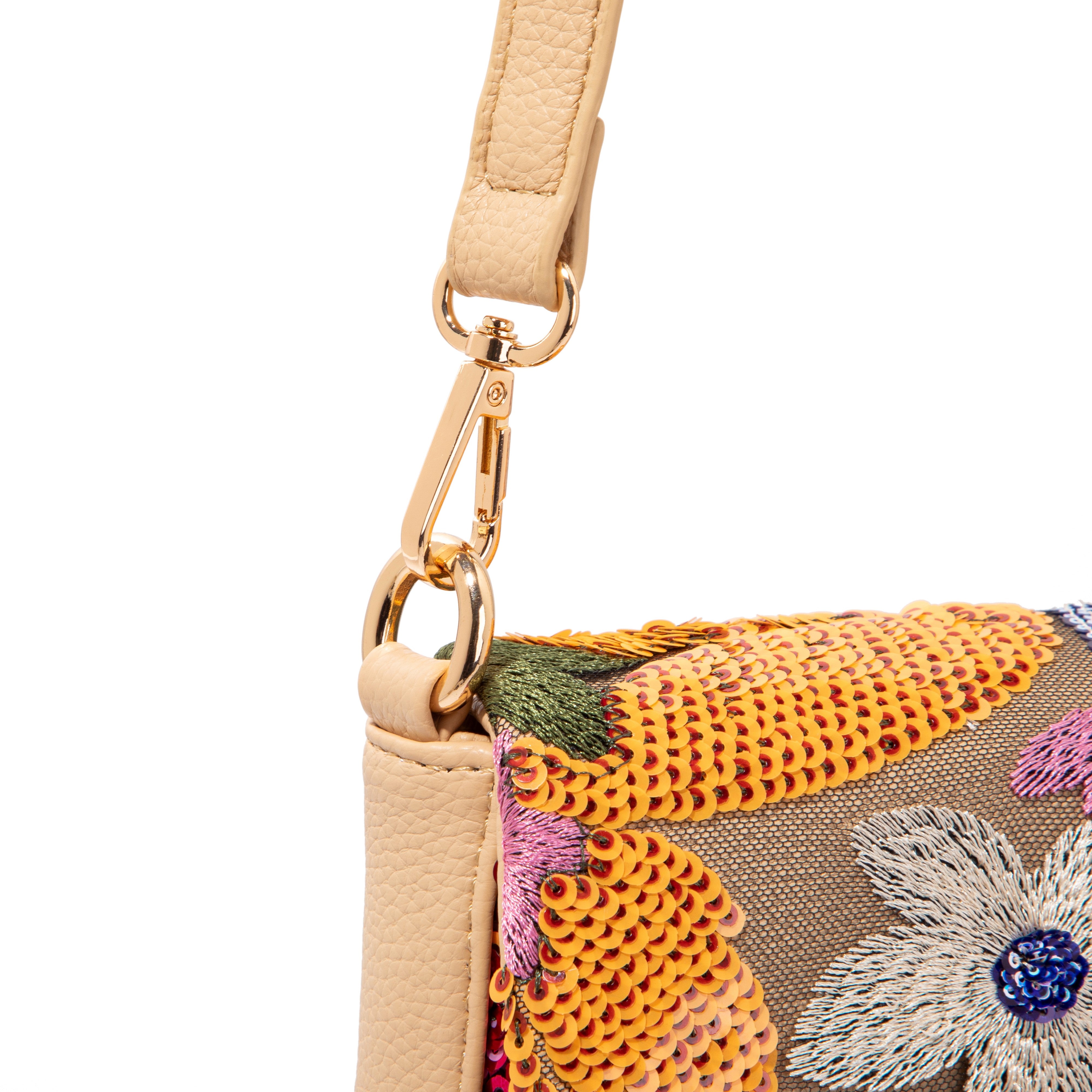 Yellow Floral Flap Shoulderbag