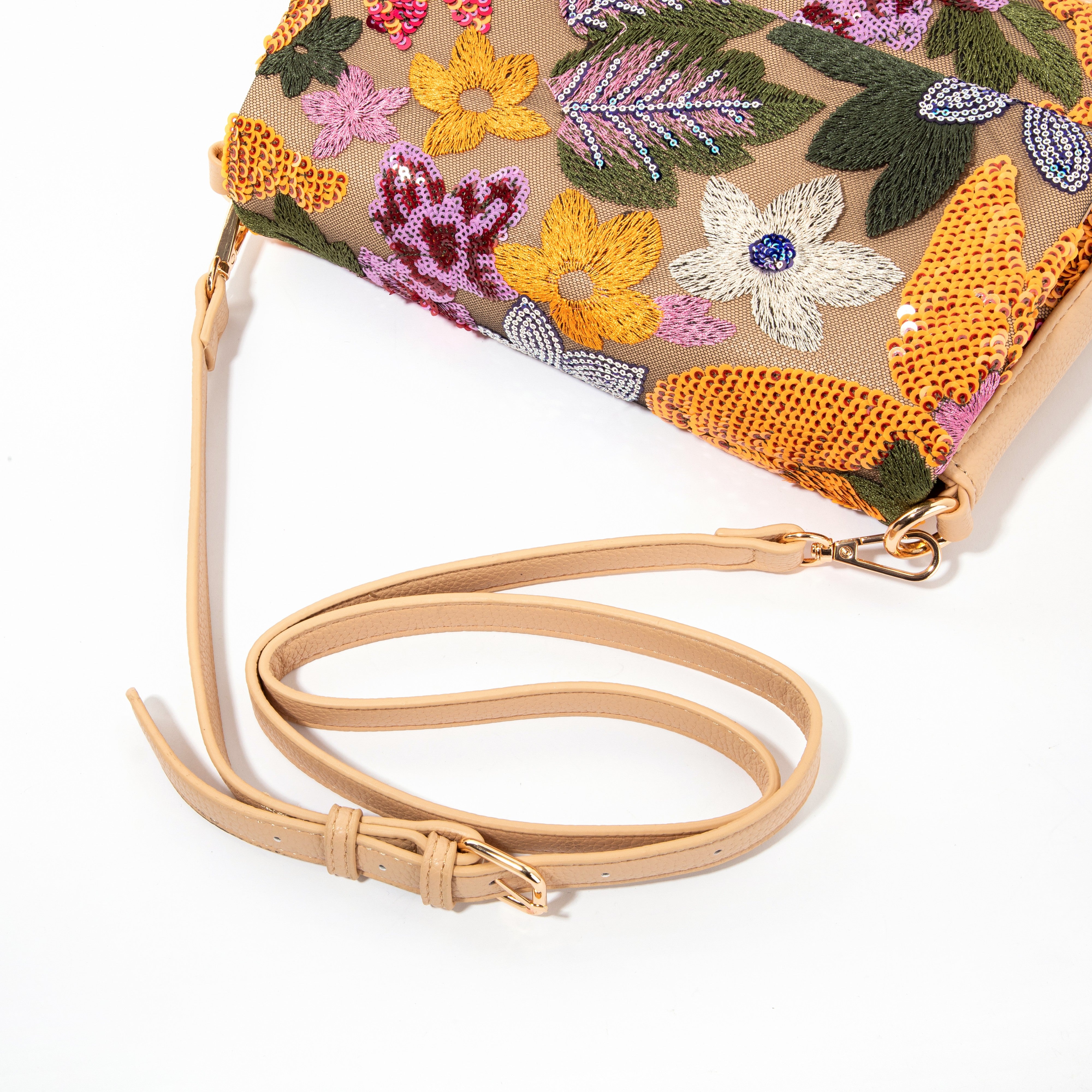 Yellow Floral Flap Shoulderbag
