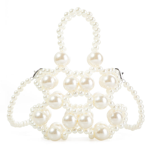 Hollow Out Pearl Handbag