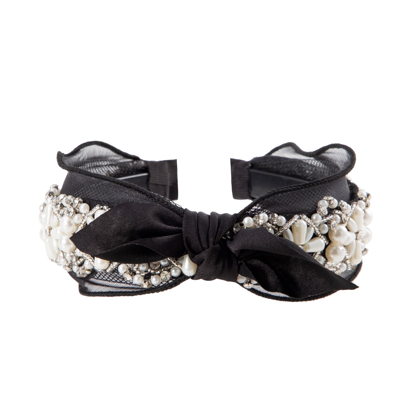 Black Lace Bow Rhinestone