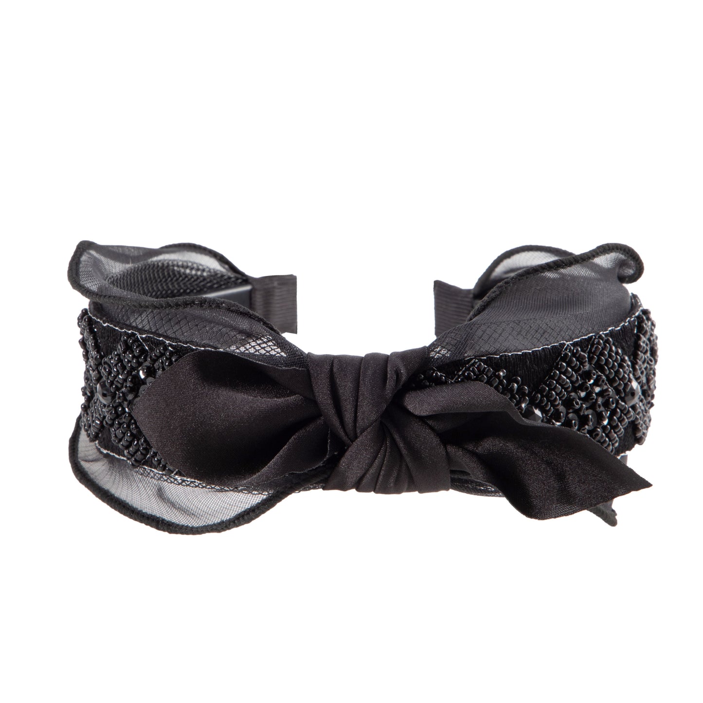 Black Lace Bow Rhinestone