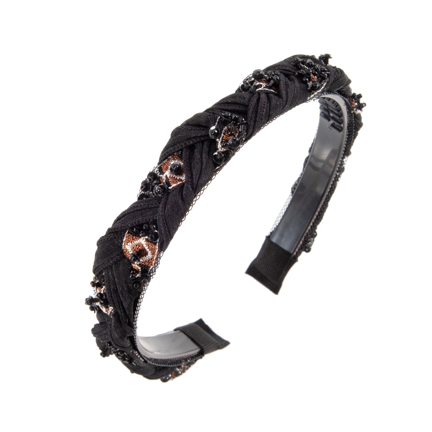 Vintage Black Lace Beaded Hairband