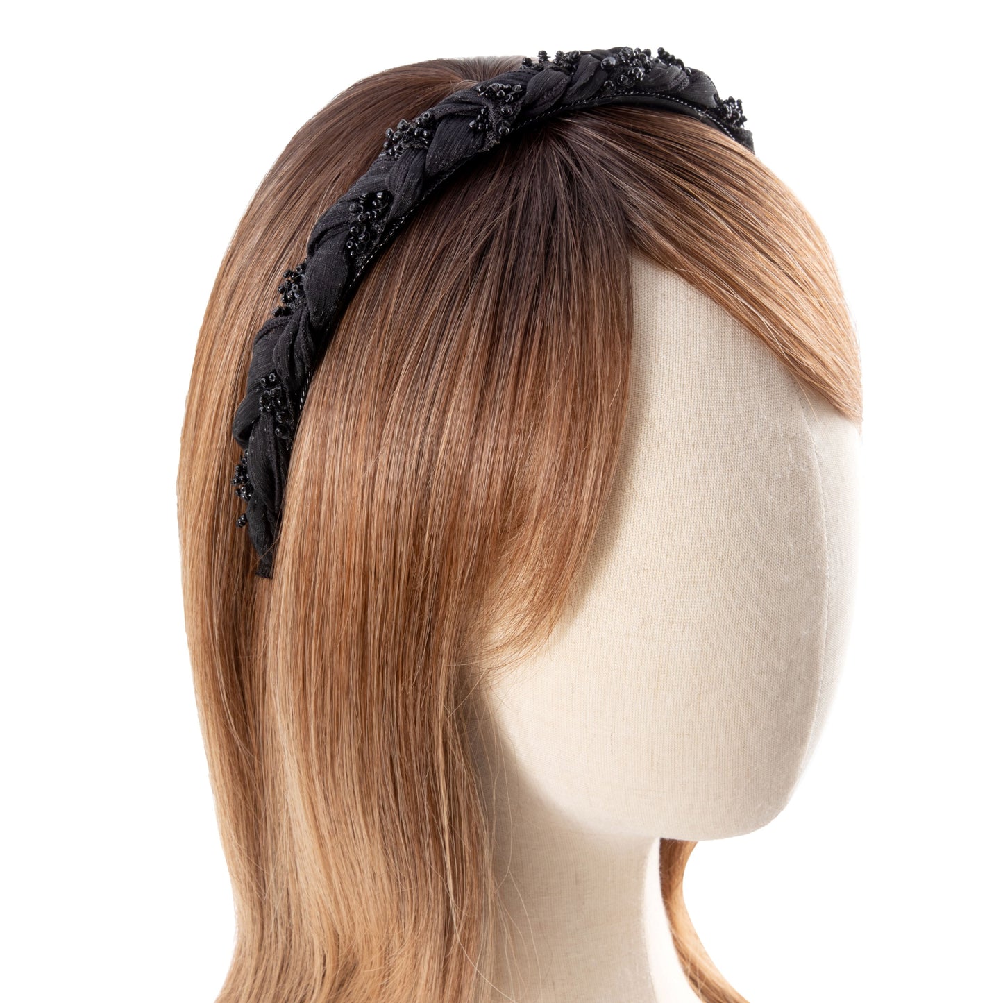 Vintage Black Lace Beaded Hairband