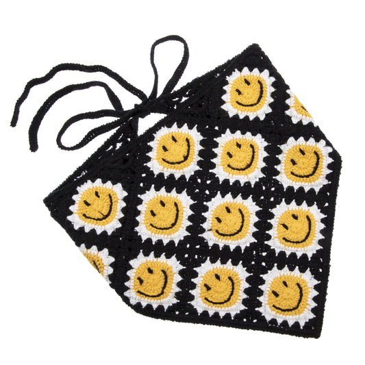 Black Smily Headscarf