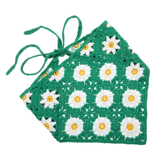 Green Daisy Headscarf