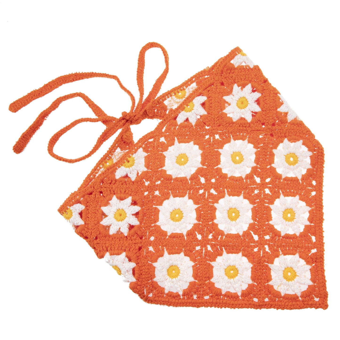 Orange Daisy Headscarf