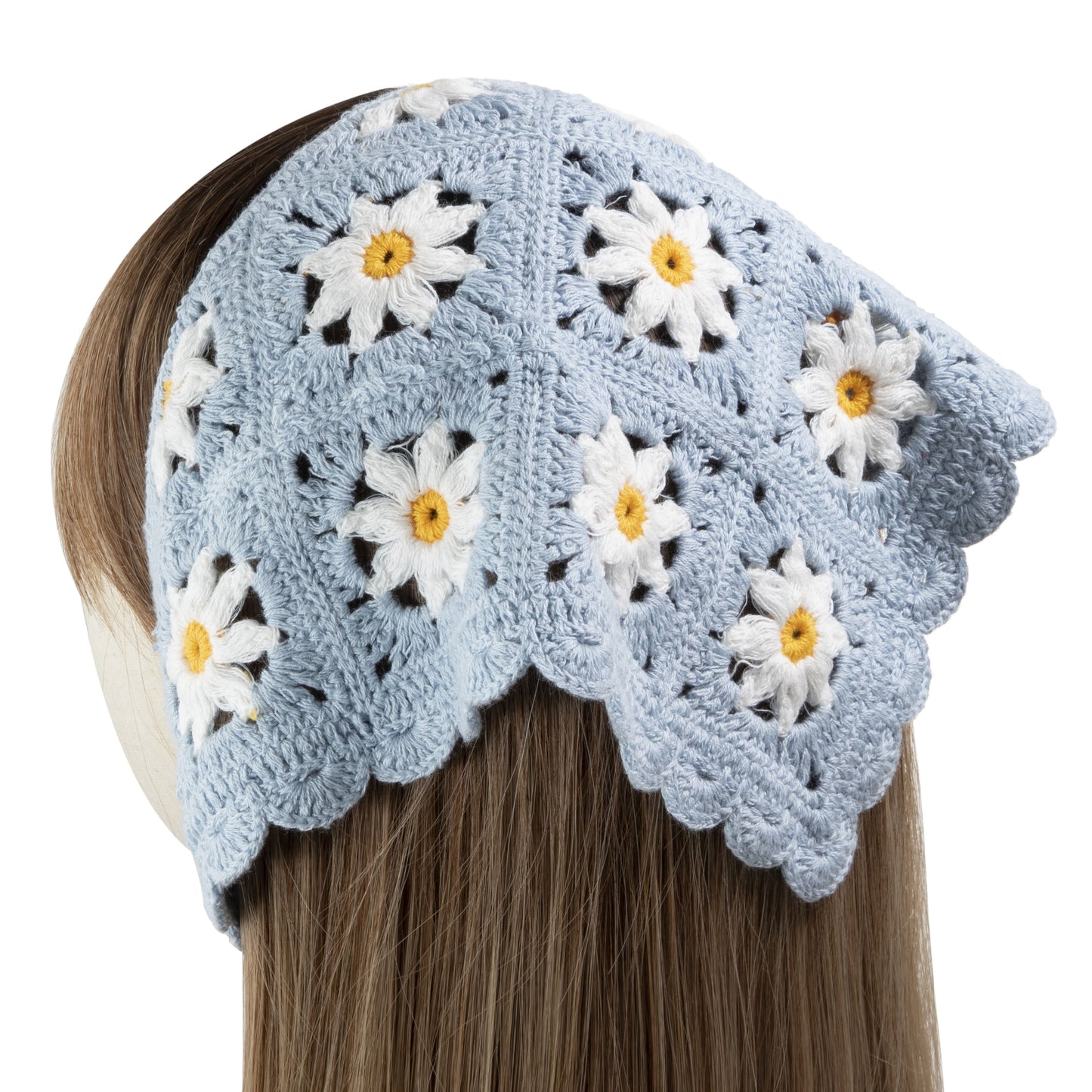 Blue Daisy Headscarf