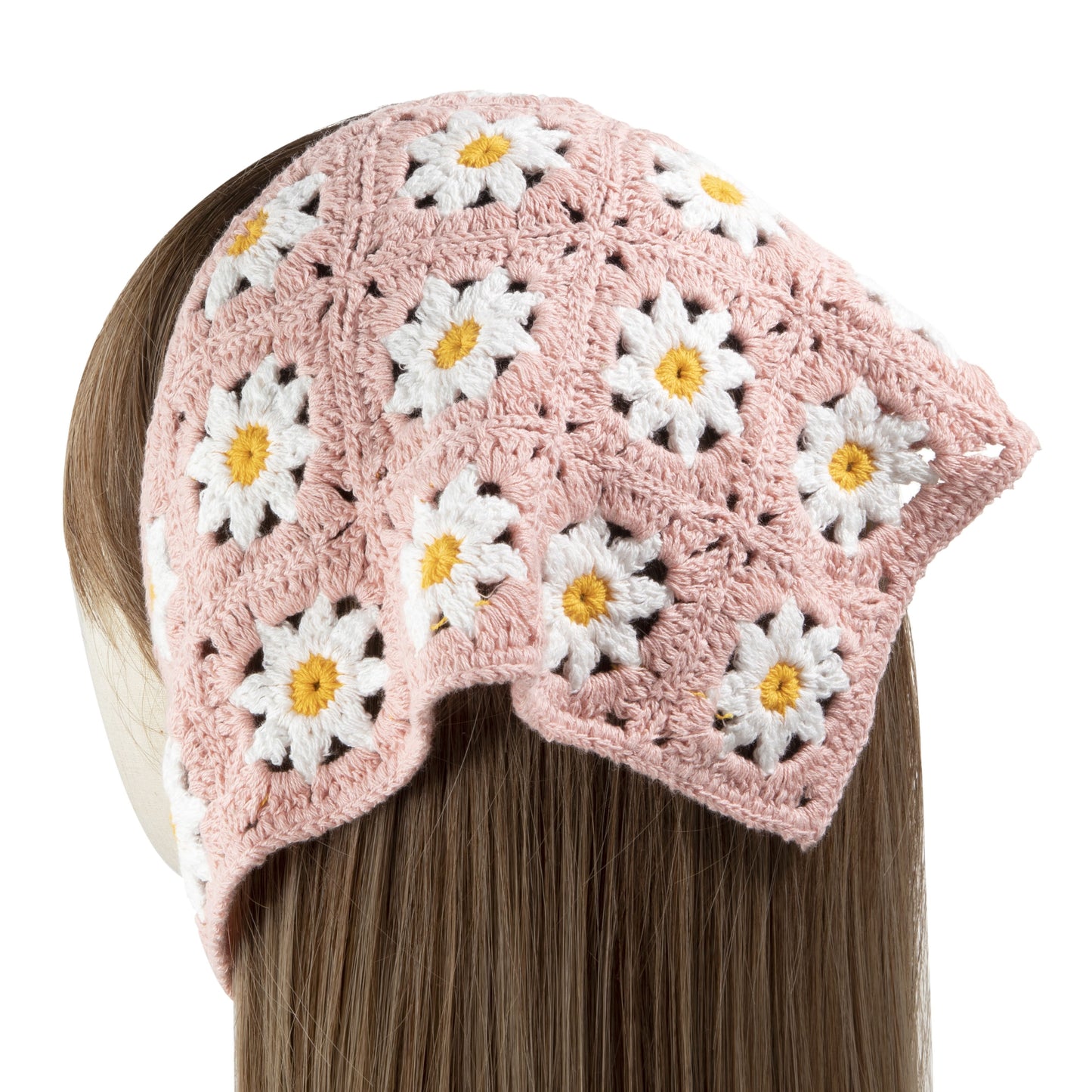 Pink Daisy Headscarf