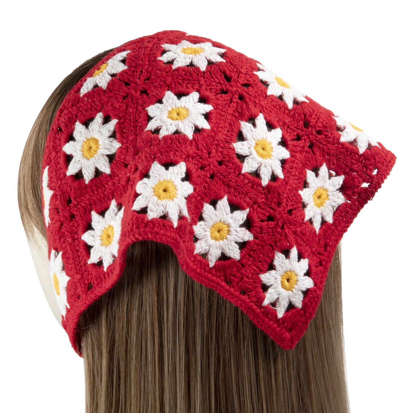 Red Daisy Headscarf