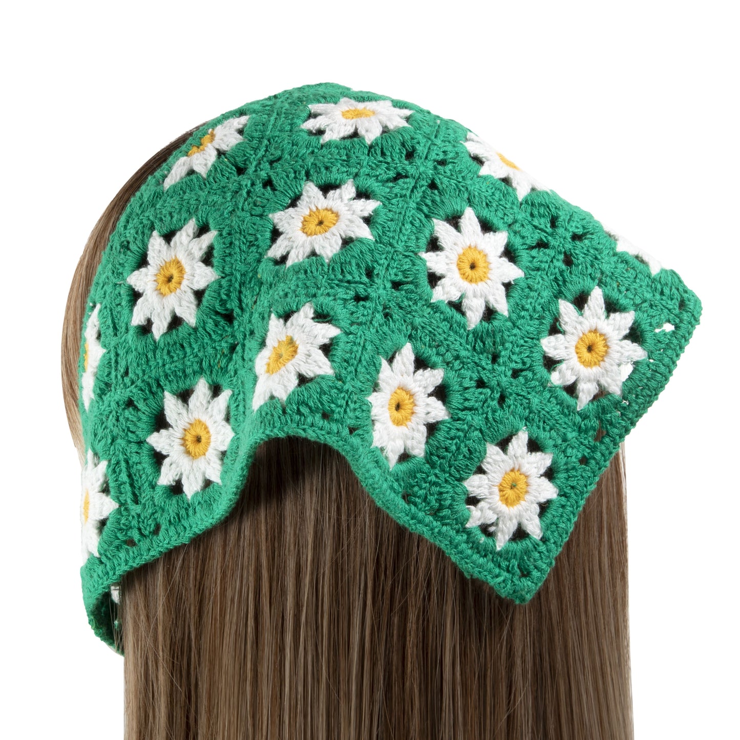 Green Daisy Headscarf