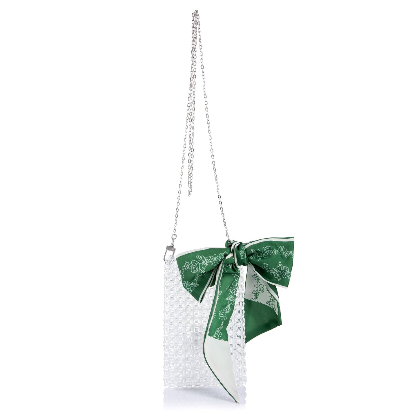 Tied Silk Cellphone Green Shoulderbag