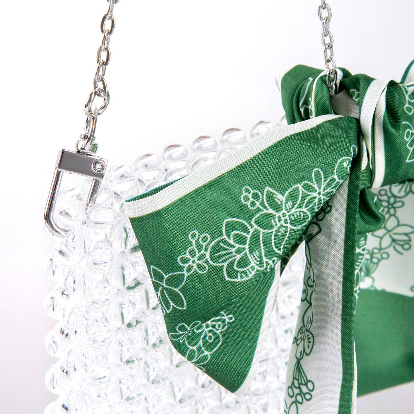 Tied Silk Cellphone Green Shoulderbag