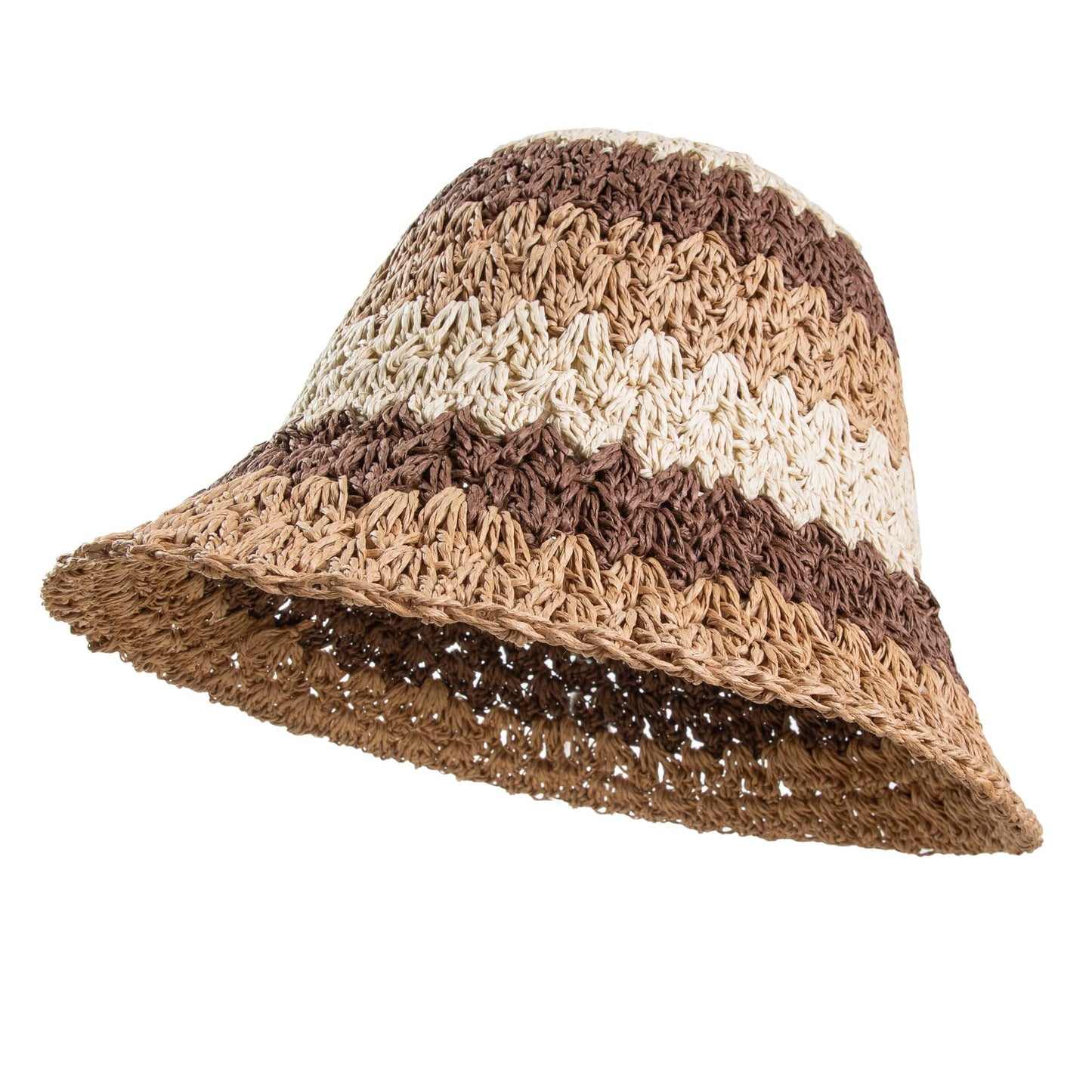 Woven Straw Bucket Hat Khaki