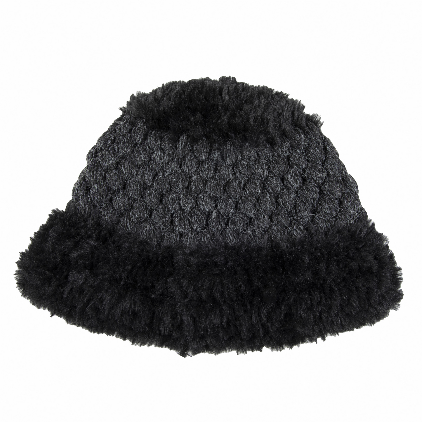 Plush Black Bucket Hat