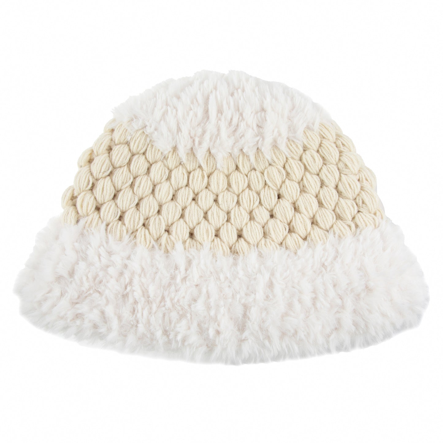 Plush White Bucket Hat