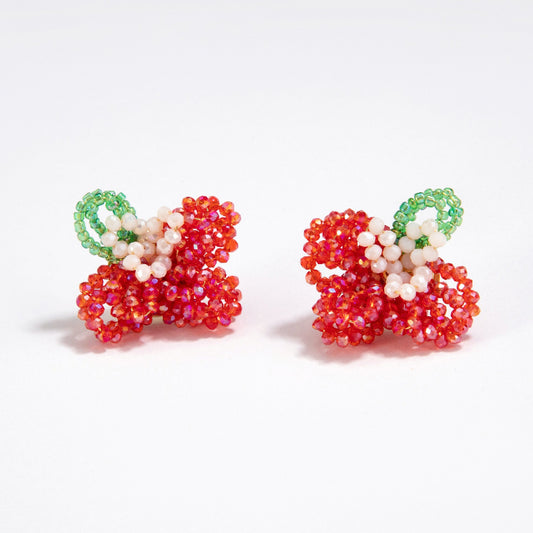 Beaded Flower Stud Earrings