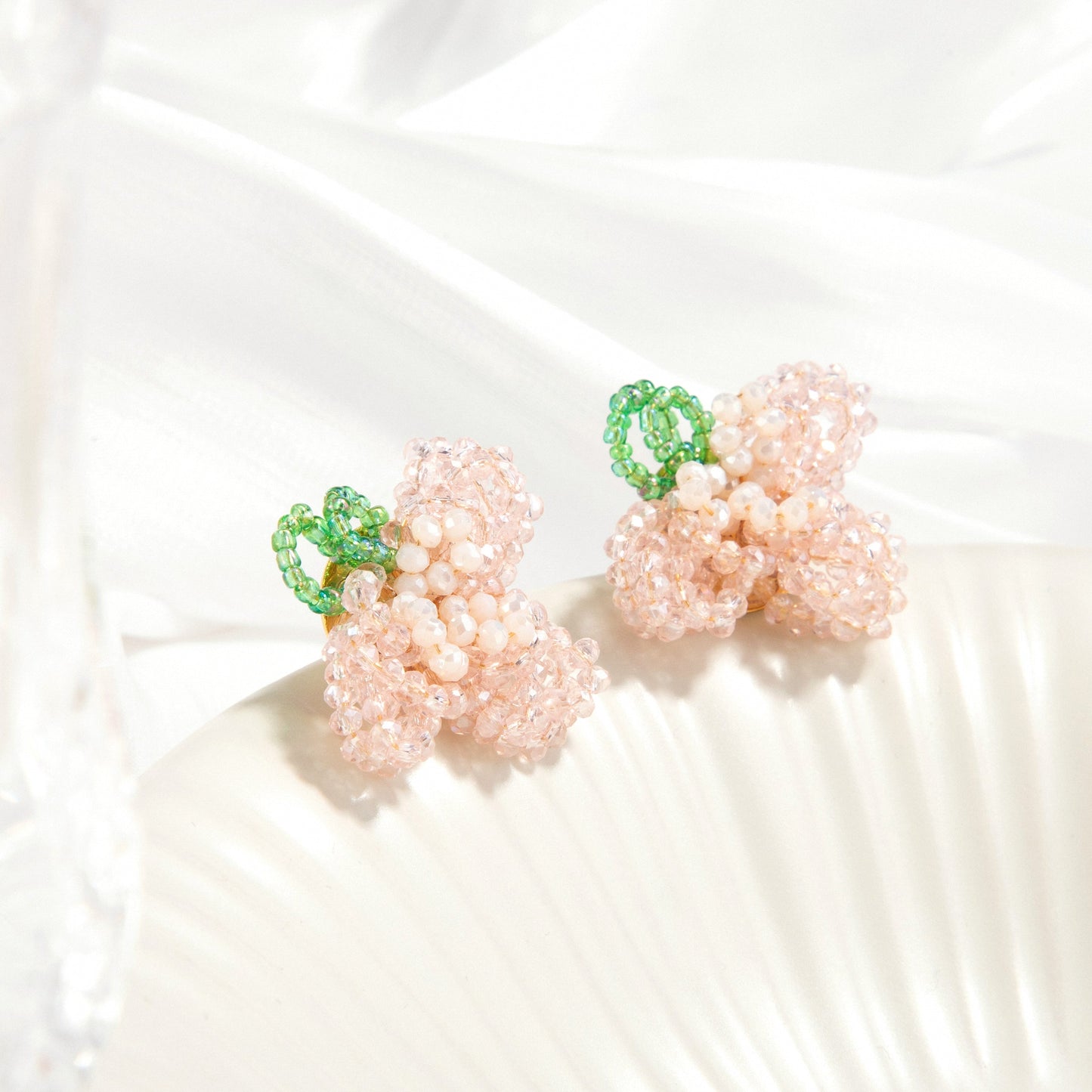 Beaded Flower Stud Earrings