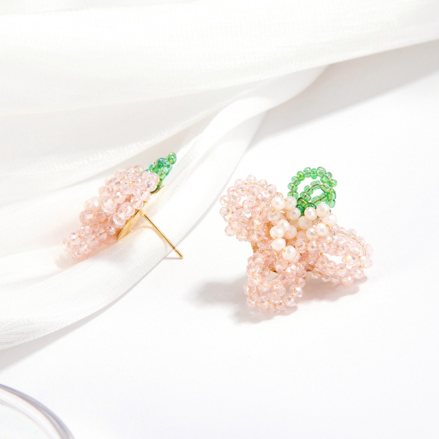 Beaded Flower Stud Earrings