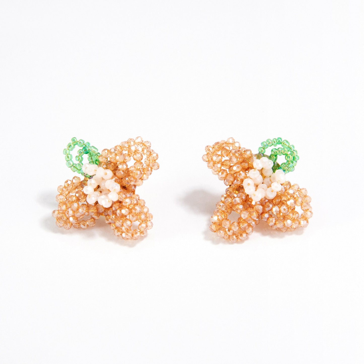 Beaded Flower Stud Earrings