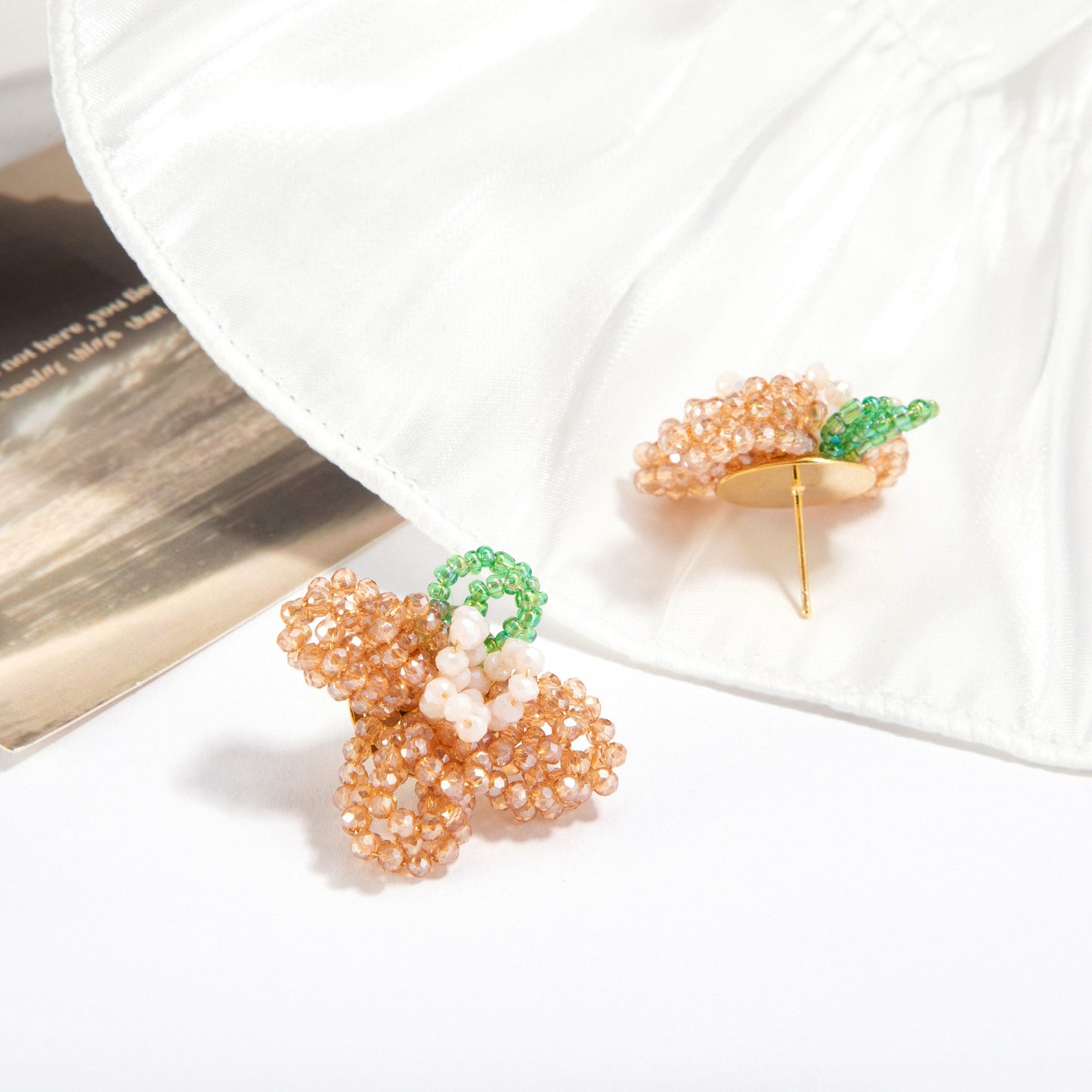 Beaded Flower Stud Earrings