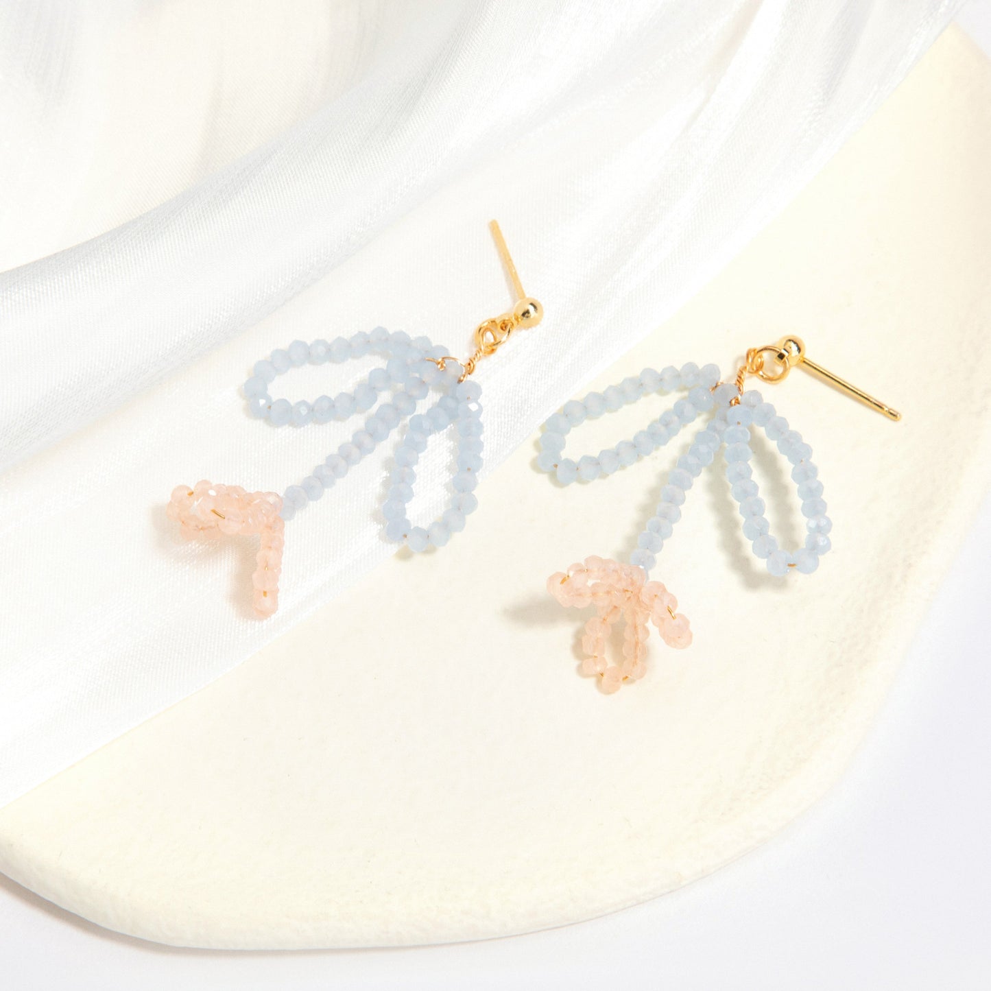 Beaded Flower Drop Earrings