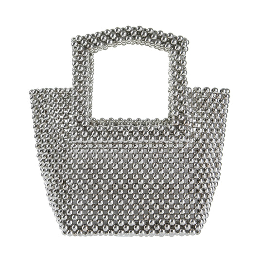 Silver Beaded Tote