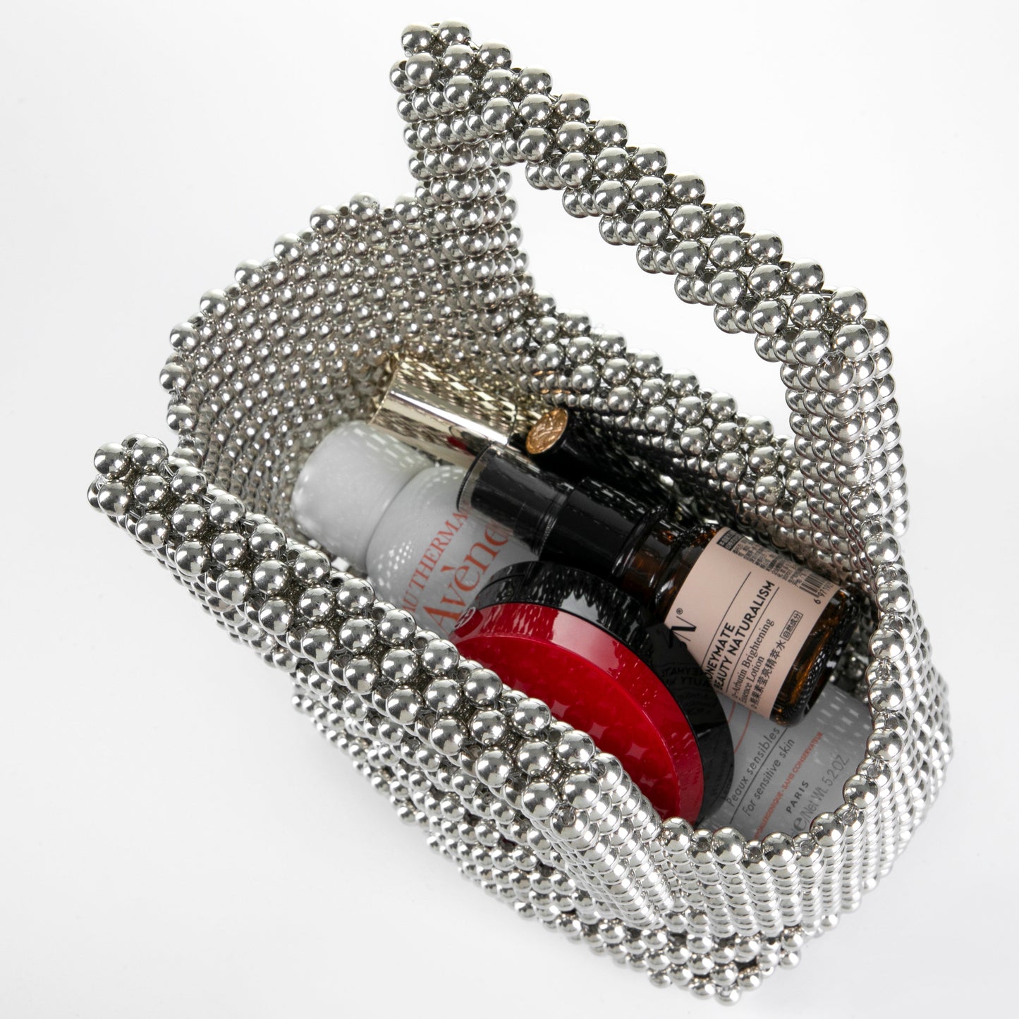 Silver Beaded Tote