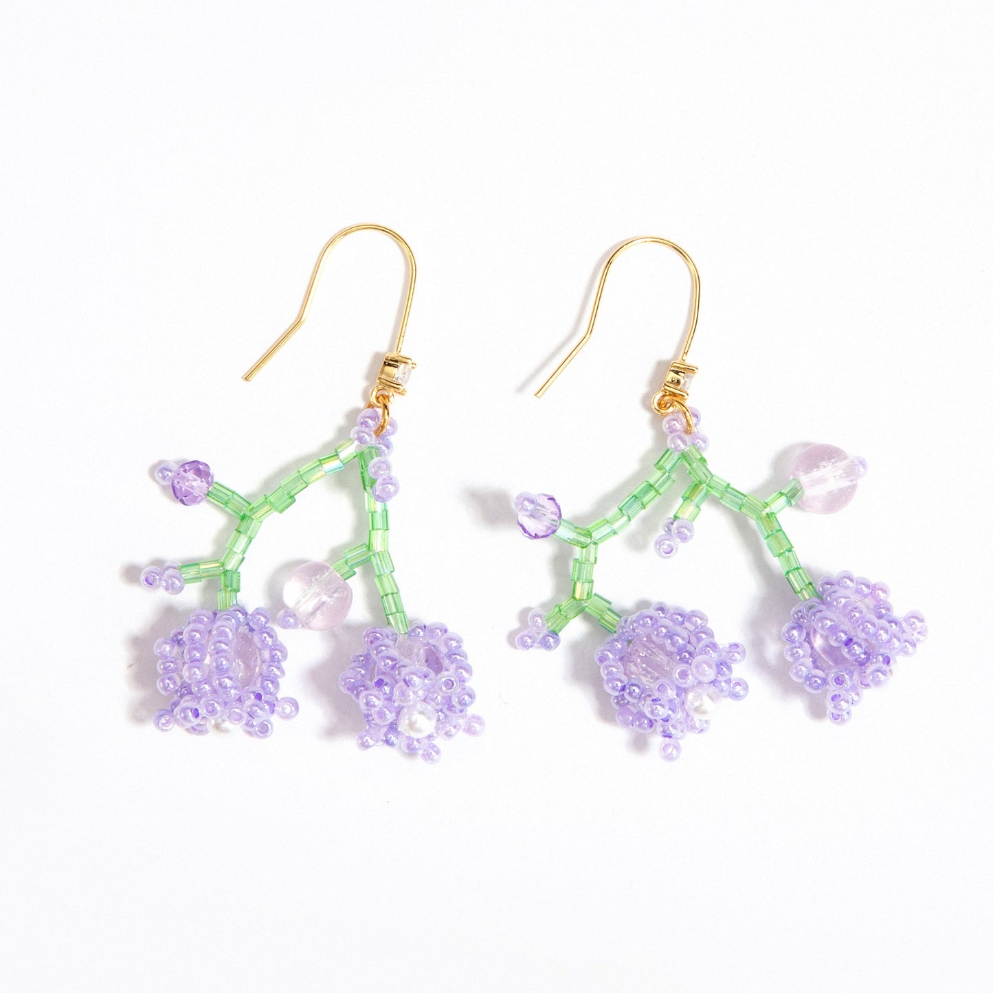 Beaded Flower Drop Earrings