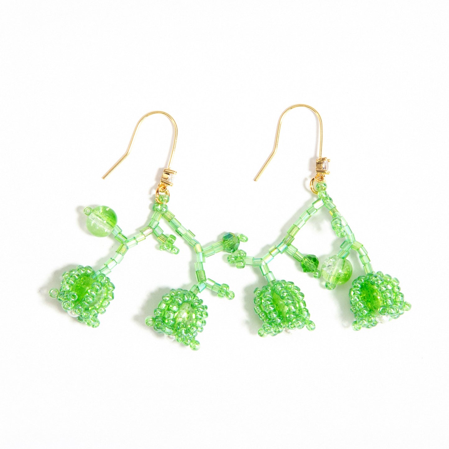 Beaded Flower Drop Earrings