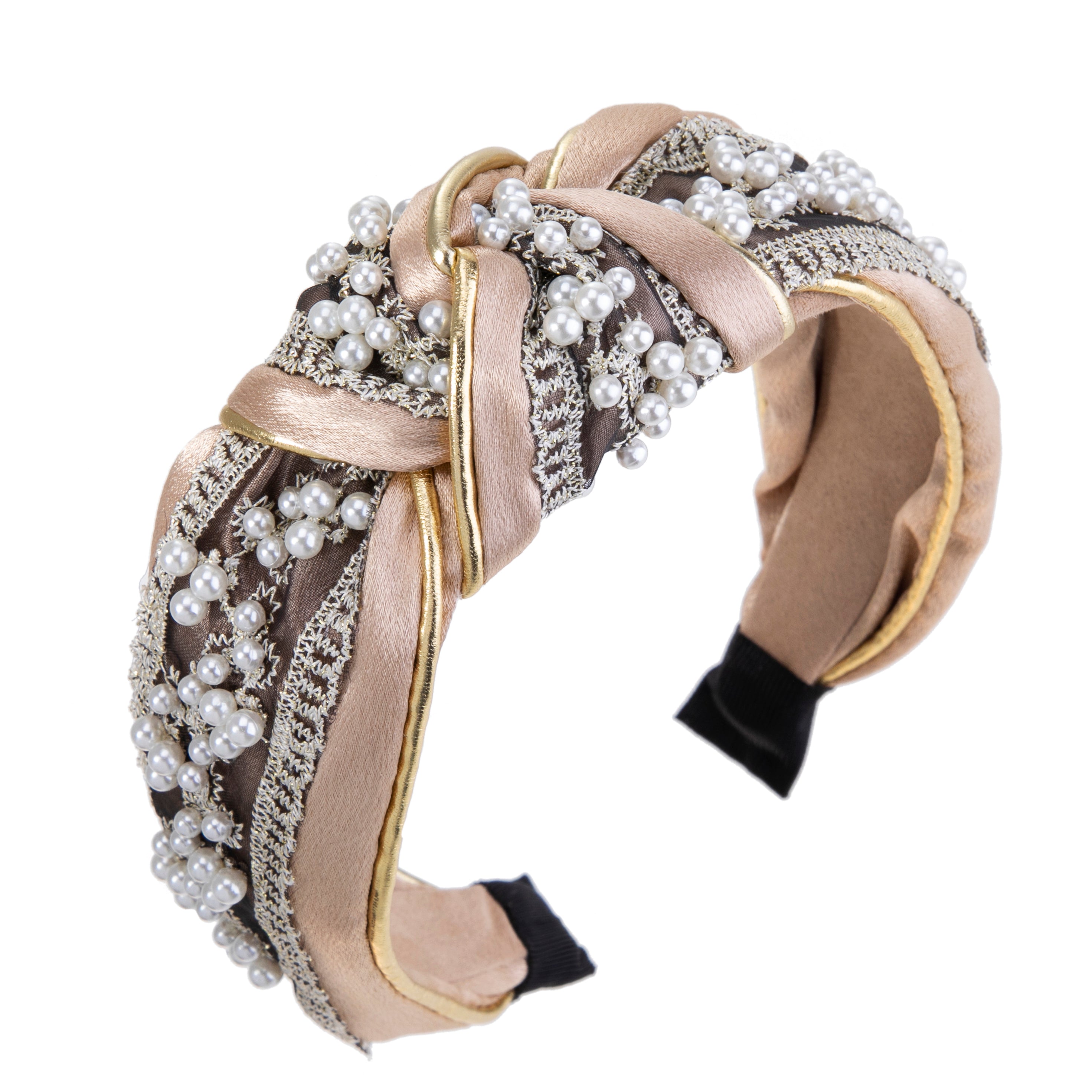 Silk Pearl Embellished Headband