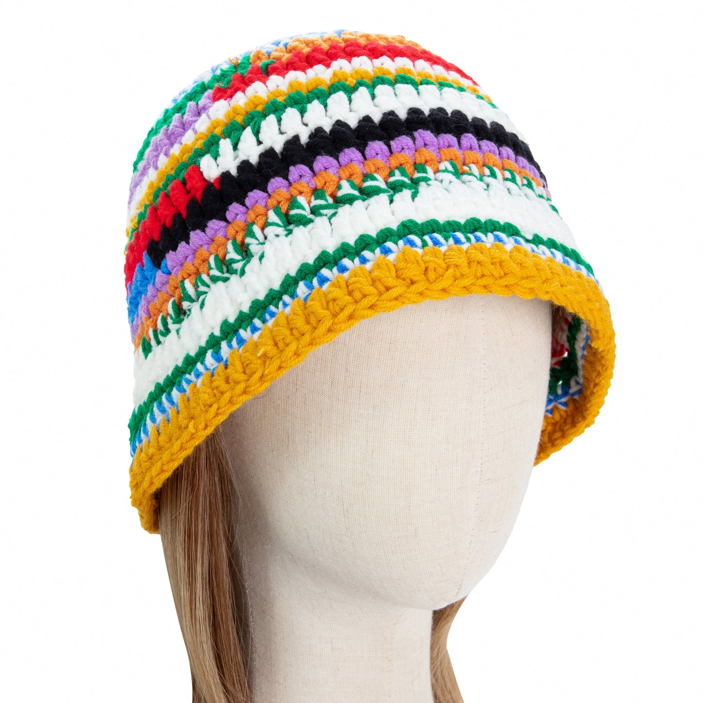 Rainbow Mosaic Knitted Hat