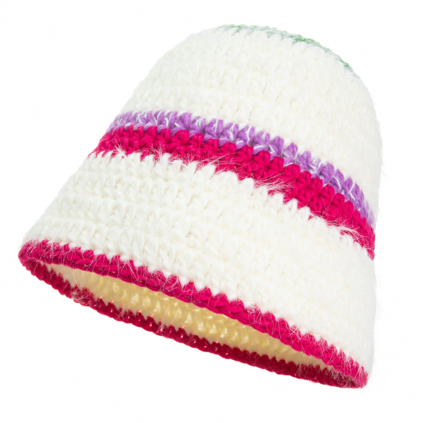 Knitted Wool White Hat